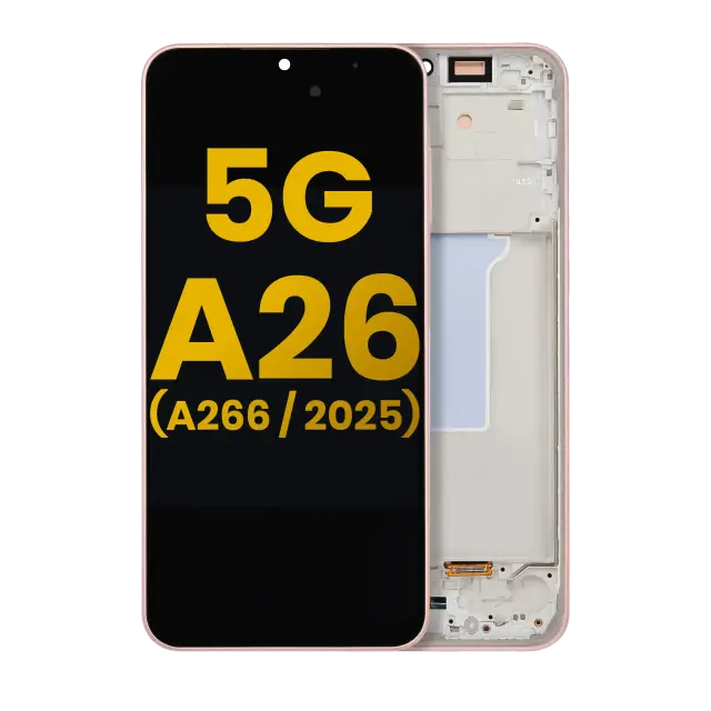 Écran OLED avec châssis pour Samsung Galaxy A26 5G (A266 / 2025) (reconditionné, Peach Pink)