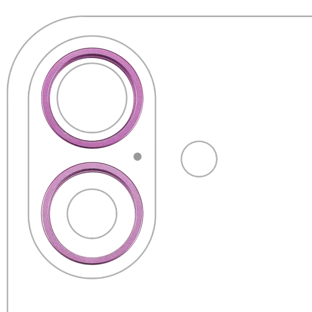 Anneau de contour de caméra arrière pour Apple iPhone 16 / 16 Plus (lot de 2, rose, lot de 10)
