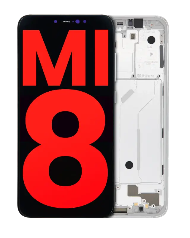Écran OLED avec châssis pour Xiaomi Mi 8 (compatible premium, blanc)
