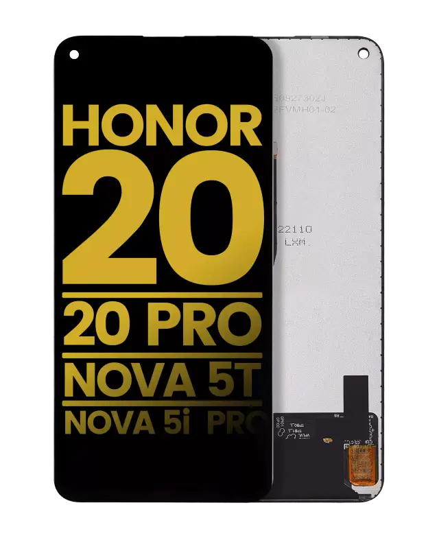 Écran LCD sans châssis pour Huawei Honor 20 / 20 Pro / Nova 5T / Nova 5i Pro (reconditionné, noir minuit)