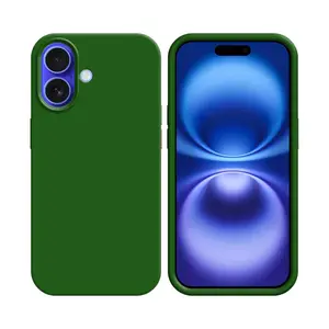 Coque Silicone Compatible pour Apple iPhone 16 Plus (#52) Vert Foncé