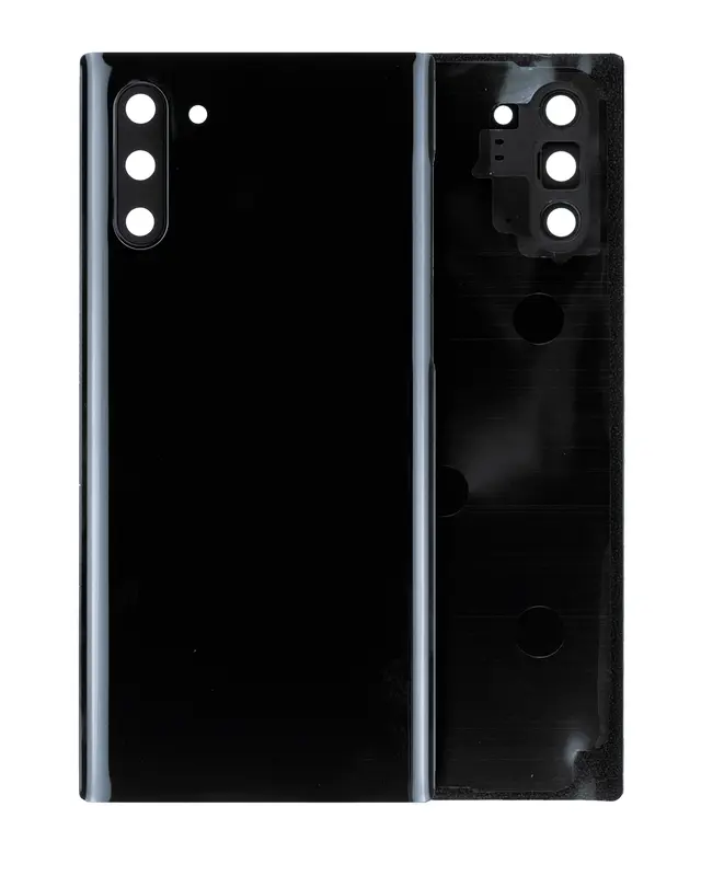 Vitre arrière pour Samsung Galaxy Note 10 (sans logo, compatible premium, Aura Black)