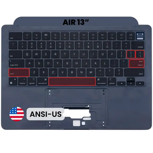 Châssis supérieur avec batterie et clavier ANSI US pour Apple MacBook Air 13" A2681 (2022) (origine d'occasion, minuit) — réf. 107082268648
