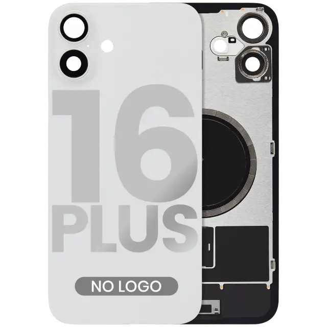 Vitre arrière pour Apple iPhone 16 Plus (sans logo, compatible, blanc)