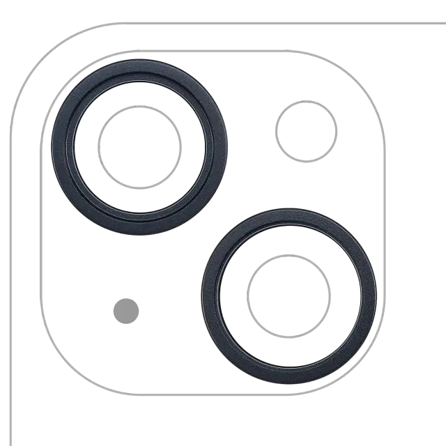 Anneau de contour de caméra arrière pour Apple iPhone 14 / 14 Plus (minuit, lot de 2)
