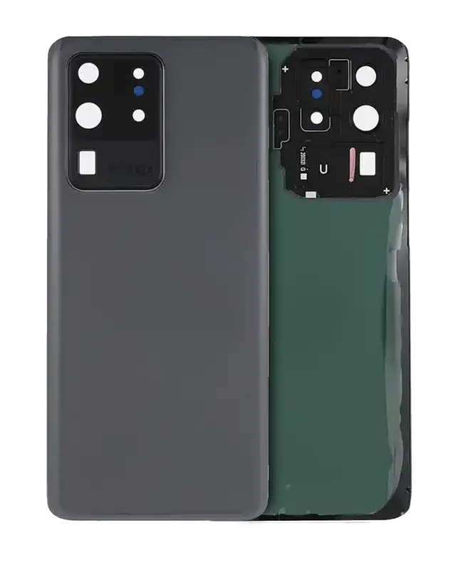 Vitre arrière avec lentilles de caméra pour Samsung Galaxy S20 Ultra (pack service origine, gris Cosmic) — vue 1