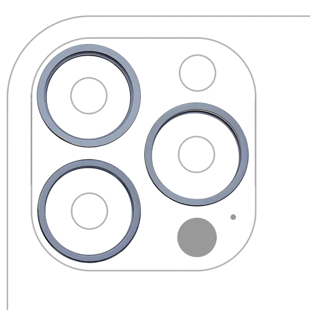 Anneau de contour de caméra arrière pour Apple iPhone 13 Pro / 13 Pro Max (lot de 3, Sierra Blue, lot de 10)