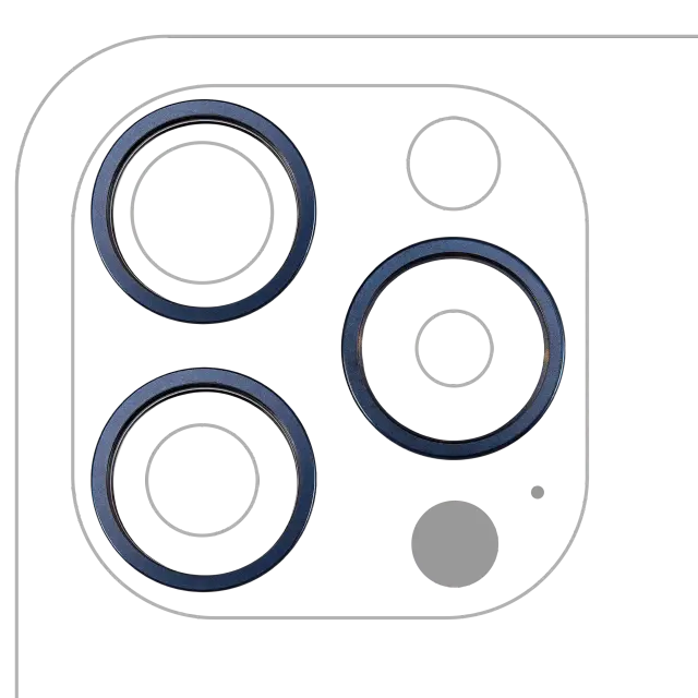 Anneau de contour de caméra arrière pour Apple iPhone 15 Pro (Blue Titanium, lot de 3)