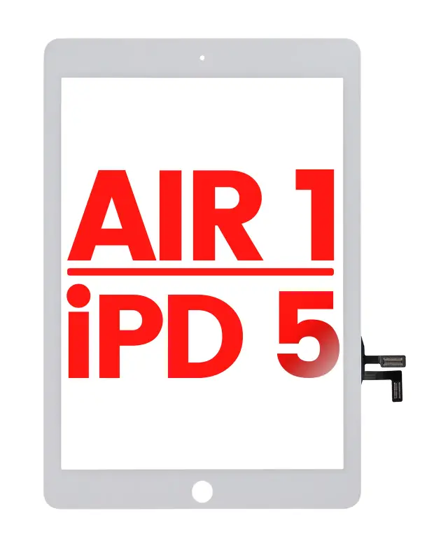 Vitre tactile pour Apple iPad Air 1 / iPad 5 (2017) (sans bouton principal, compatible premium, blanc)