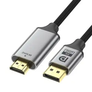 Câble DisplayPort Mâle vers HDMI Mâle Nylon Tressé 8K (60Hz) - 3m