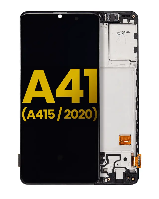 Écran OLED avec châssis pour Samsung Galaxy A41 (A415 / 2020) (reconditionné, Prism Crush Black)