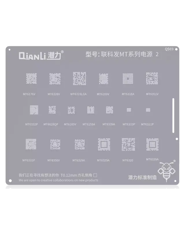 Pochoir de rebillage Qianli Bumblebee QS69 pour puces MTK MT (série 2)