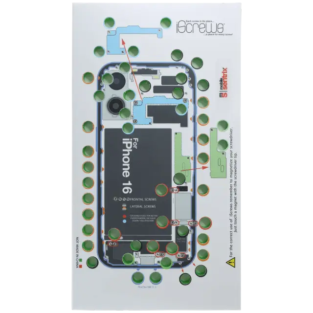 Tapis de positionnement des vis iScrews pour iPhone 16 – dottorpod