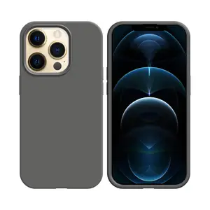 Coque Silicone Compatible pour Apple iPhone 12/iPhone 12 Pro (#34) Gris Foncé