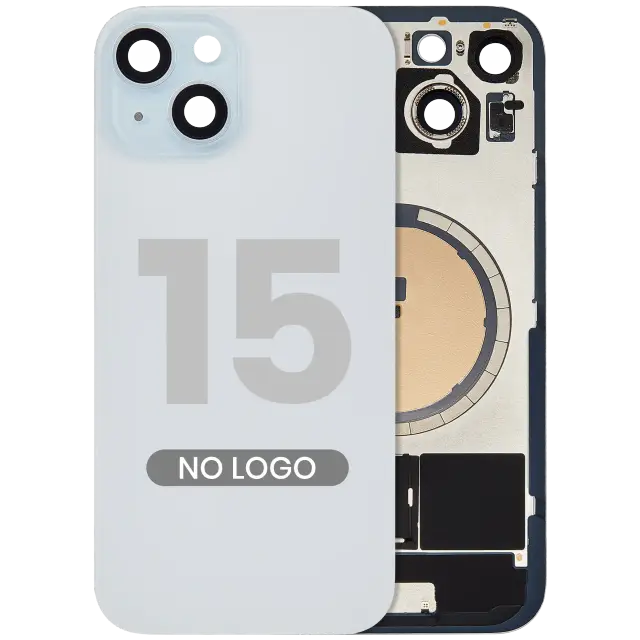 Vitre arrière pour Apple iPhone 15 (sans logo, bleu) — réf. 107183138937