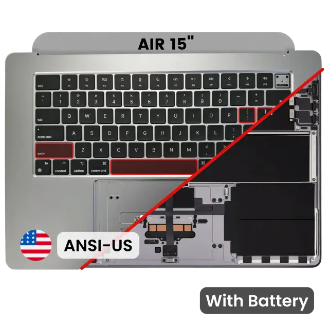 Châssis supérieur avec batterie et clavier ANSI US pour Apple MacBook Air 15" A2941 (2023) (gris sidéral)