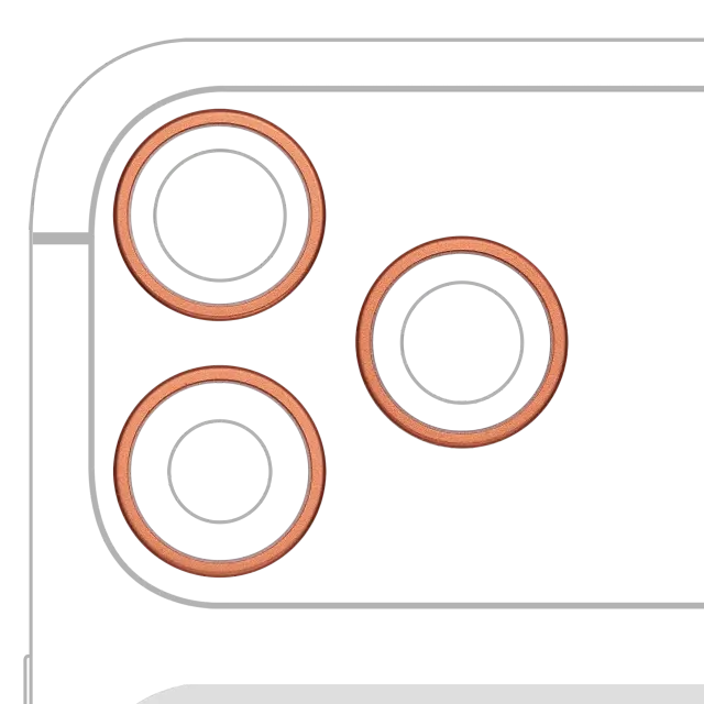 Anneau de contour de caméra arrière pour Apple iPhone 17 Pro / 17 Pro Max (lot de 3, Cosmic Orange, lot de 10)