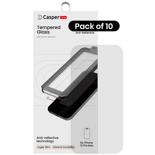 Verre trempé pour Apple iPhone 12 Pro Max (lot de 10, AR Clear)