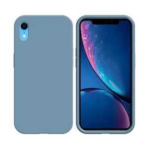 Coque Silicone Compatible pour Apple iPhone XR (#05) Bleu Acier