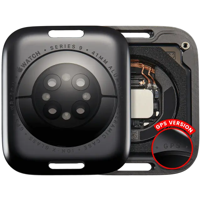 Vitre arrière pour Apple Watch Series 9 (41mm) (version GPS, Aluminum / Space Black)