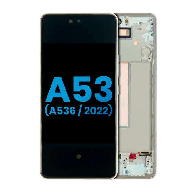 Écran LCD avec châssis pour Samsung Galaxy A53 5G (A536 / 2022) (sans capteur d’empreintes, compatible: Incell, blanc)
