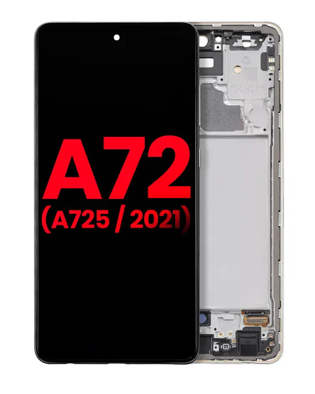 Écran OLED avec châssis pour Samsung A72 (A725 / 2021) (6.67") (compatible premium, Awesome White)