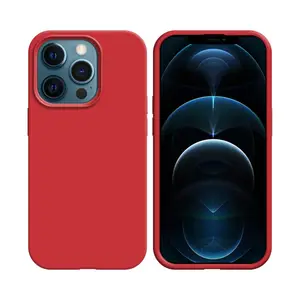Pack de 10 Coques Silicone Compatible pour Apple iPhone 12/iPhone 12 Pro Bulk (#14) Rouge