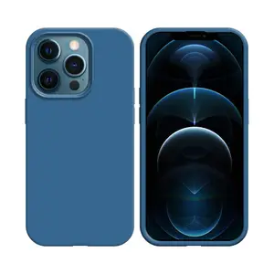 Coque Silicone Compatible pour Apple iPhone 12/iPhone 12 Pro (#20) Bleu Marine