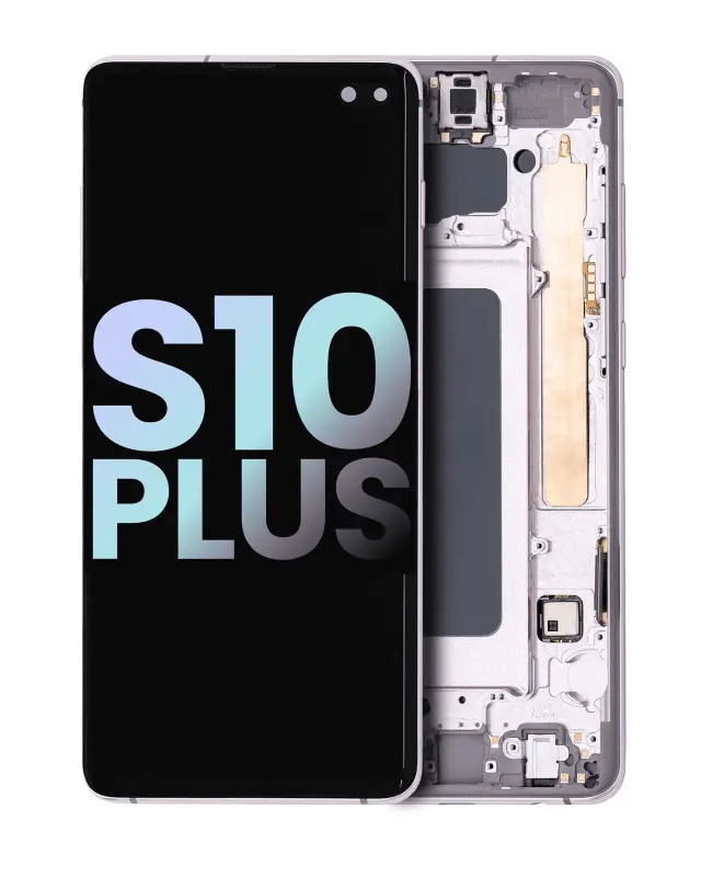 Écran OLED avec châssis pour Samsung Galaxy S10 Plus (pack service origine, Ceramic White)