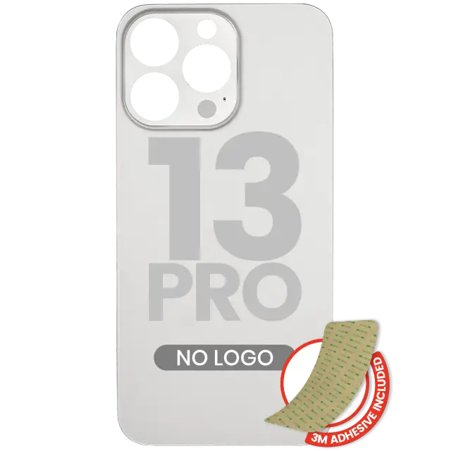 Vitre arrière pour Apple iPhone 13 Pro (No Logo / Large Camera Hole, argent)
