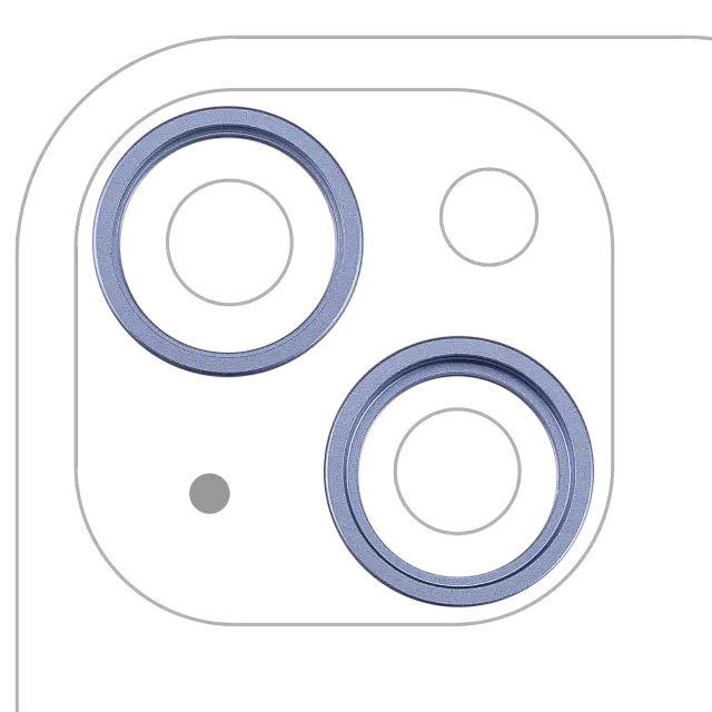 Anneau de contour de caméra arrière pour Apple iPhone 14 / 14 Plus (lot de 2, bleu, lot de 10)