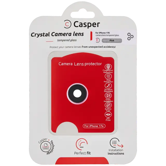 Protection de lentilles de caméra pour iPhone 17E (rose, transparent)