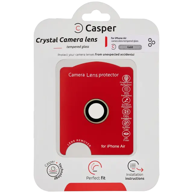 Protection de lentilles de caméra pour iPhone Air (or, transparent)