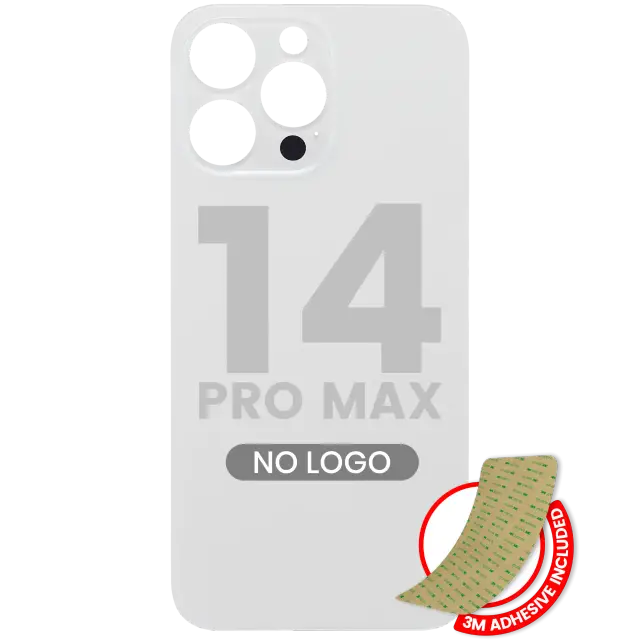 Vitre arrière pour Apple iPhone 14 Pro Max (No Logo / Large Camera Hole, argent)