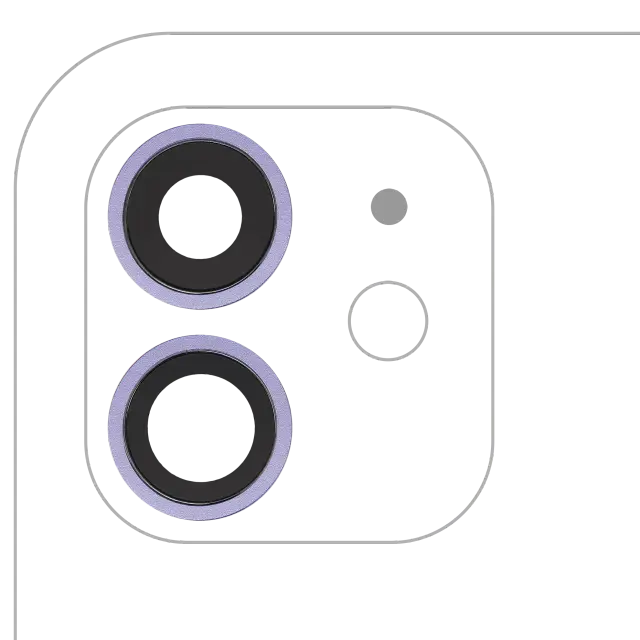 Lentille de caméra arrière avec support et anneau pour Apple iPhone 12 / 12 Mini (compatible premium, violet)