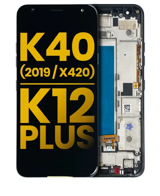 Écran LCD avec châssis pour LG K40 (2019 / X420) / K12 Plus (reconditionné, noir)