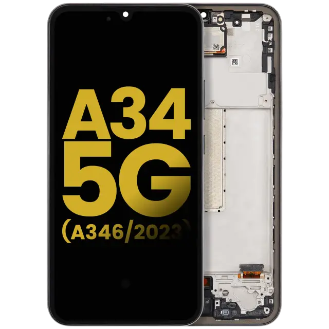 Écran OLED avec châssis pour Samsung Galaxy A34 5G (A346 / 2023) (reconditionné, graphite)