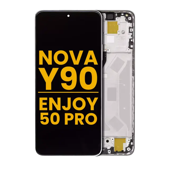 Écran LCD avec châssis pour Huawei Nova Y90 / Enjoy 50 Pro (reconditionné, Pearl White)