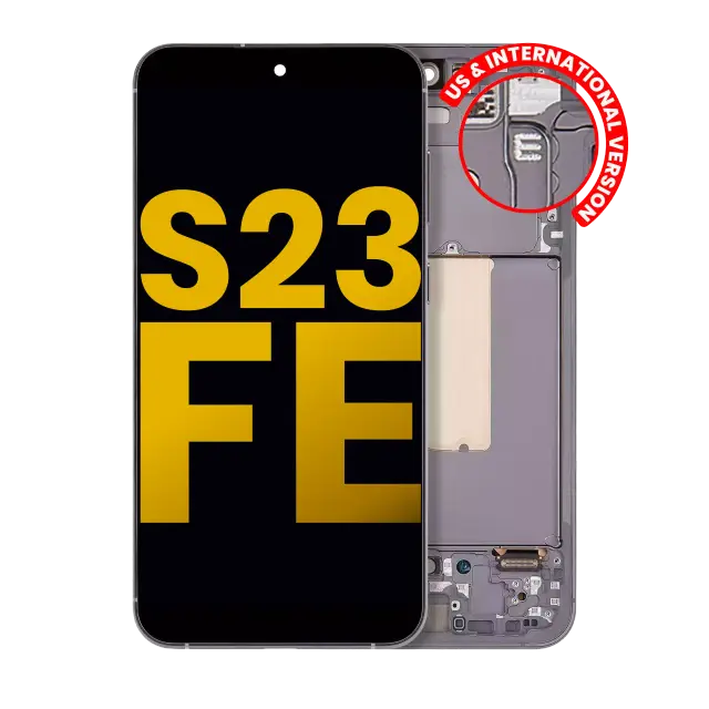 Écran OLED avec châssis pour Samsung Galaxy S23 FE 5G (version US & internationale, reconditionné, graphite)