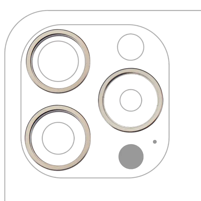 Anneau de contour de caméra arrière pour Apple iPhone 15 Pro (titane naturel, lot de 3)