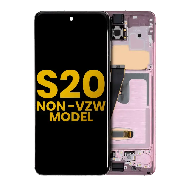 Écran OLED avec châssis pour Samsung Galaxy S20 5G (Non-Verizon 5G UW Frame) (reconditionné, Cloud Pink)