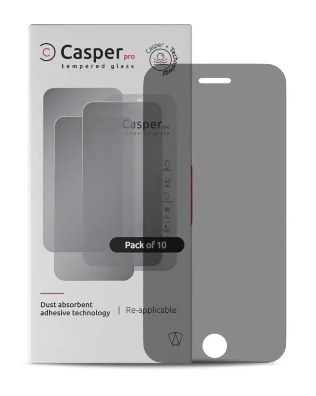 Verres trempés de confidentialité Casper Pro pour iPhone 6 Plus / 6S Plus — lot de 10