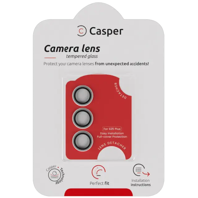 Protection de lentilles de caméra pour Samsung Galaxy S25 Plus (Clear Rings)