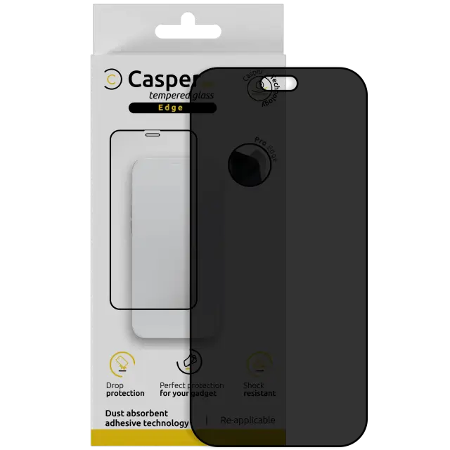 Verre trempé Casper Pro Edge pour iPhone 18 Pro Max (blister, anti-regard)