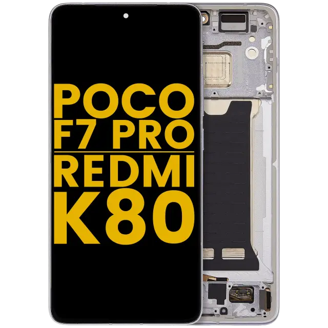 Écran OLED avec châssis pour Xiaomi Poco F7 Pro / Redmi K80 (reconditionné, argent)