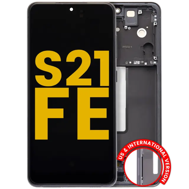 Écran OLED avec châssis pour Samsung Galaxy S21 FE 5G (version US & internationale, reconditionné, graphite)