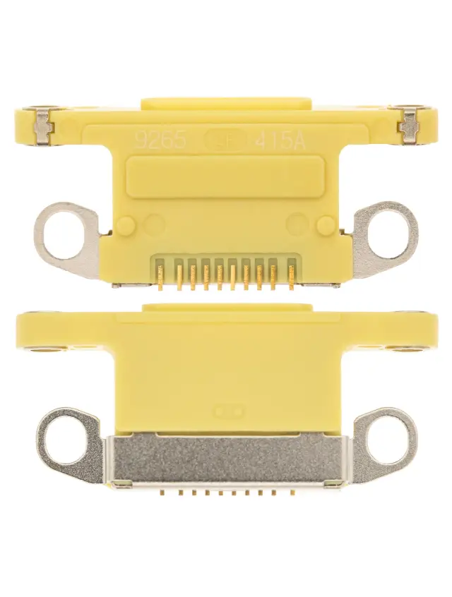 Connecteur de charge nu à souder pour Apple iPhone 11 (jaune, lot de 10)