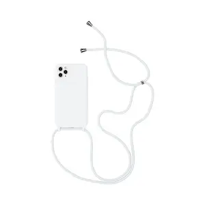 Coque Silicone avec Cordon Apple iPhone 13 Pro Max (07) Blanc