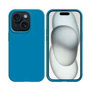 Coque Silicone Compatible pour Apple iPhone 16 (#16) Bleu Ciel