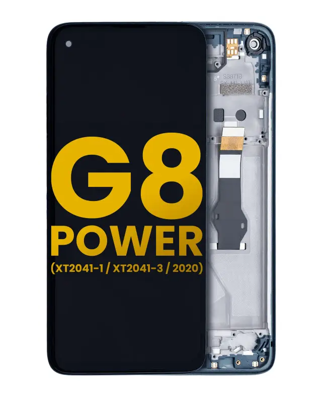 Écran LCD avec châssis pour Motorola Moto G8 Power (XT2041-1 / XT2041-3 / 2020) (reconditionné, Capri Blue)